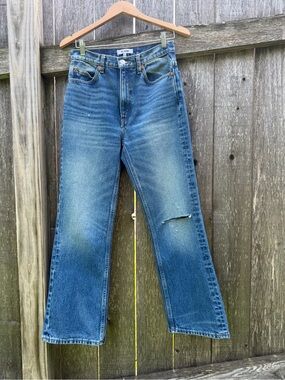 Re/Done Women's Blue Straight-Leg Jeans